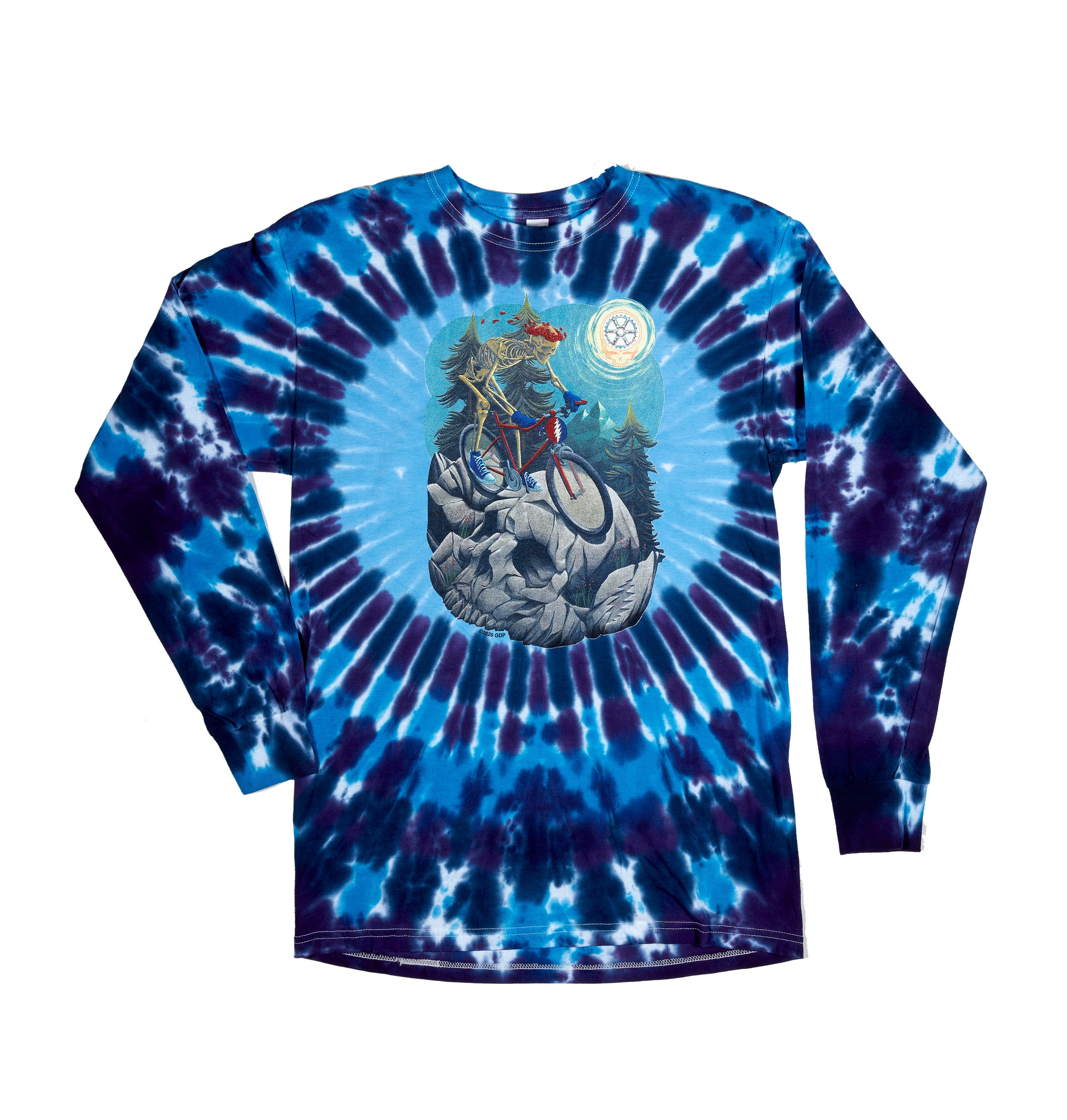 Grateful Dead Long Sleeve Night Rider Bicycling Tie Dye Shirt