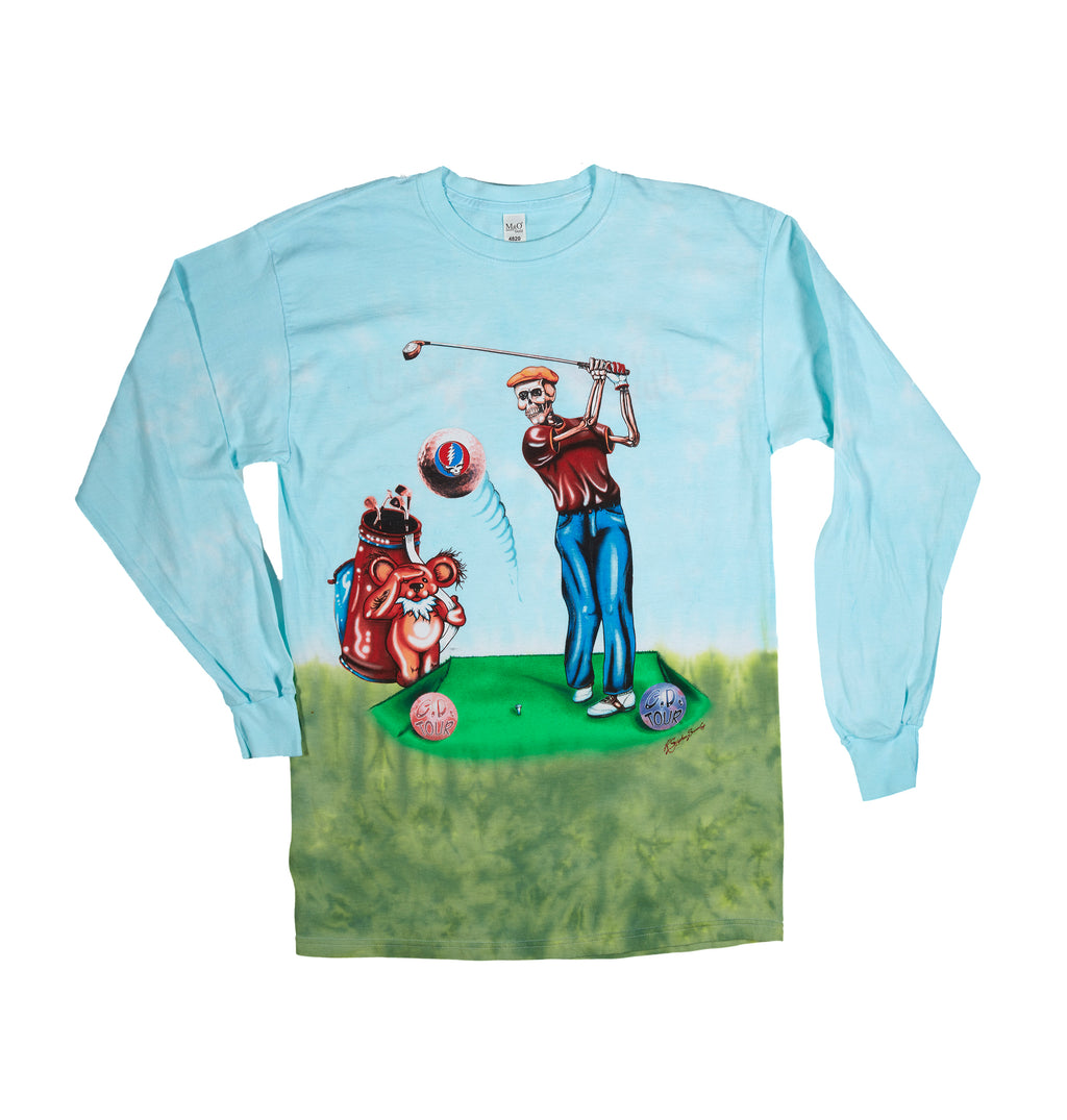 Grateful Dead Long Sleeve Golfer Golfing Tie Dye Shirt