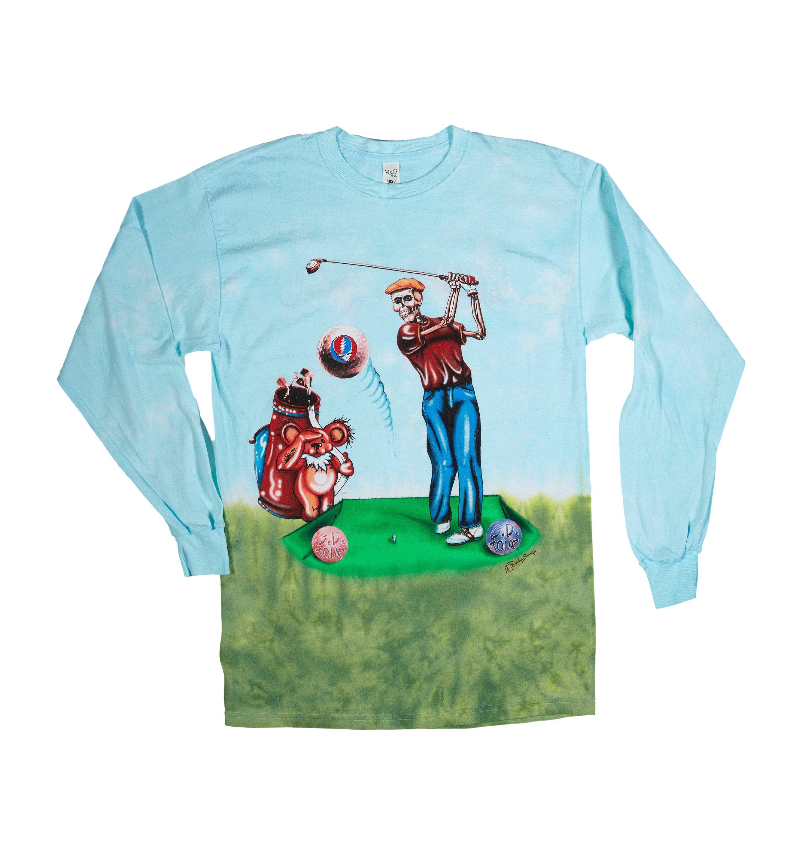 Grateful Dead Long Sleeve Golfer Golfing Tie Dye Shirt