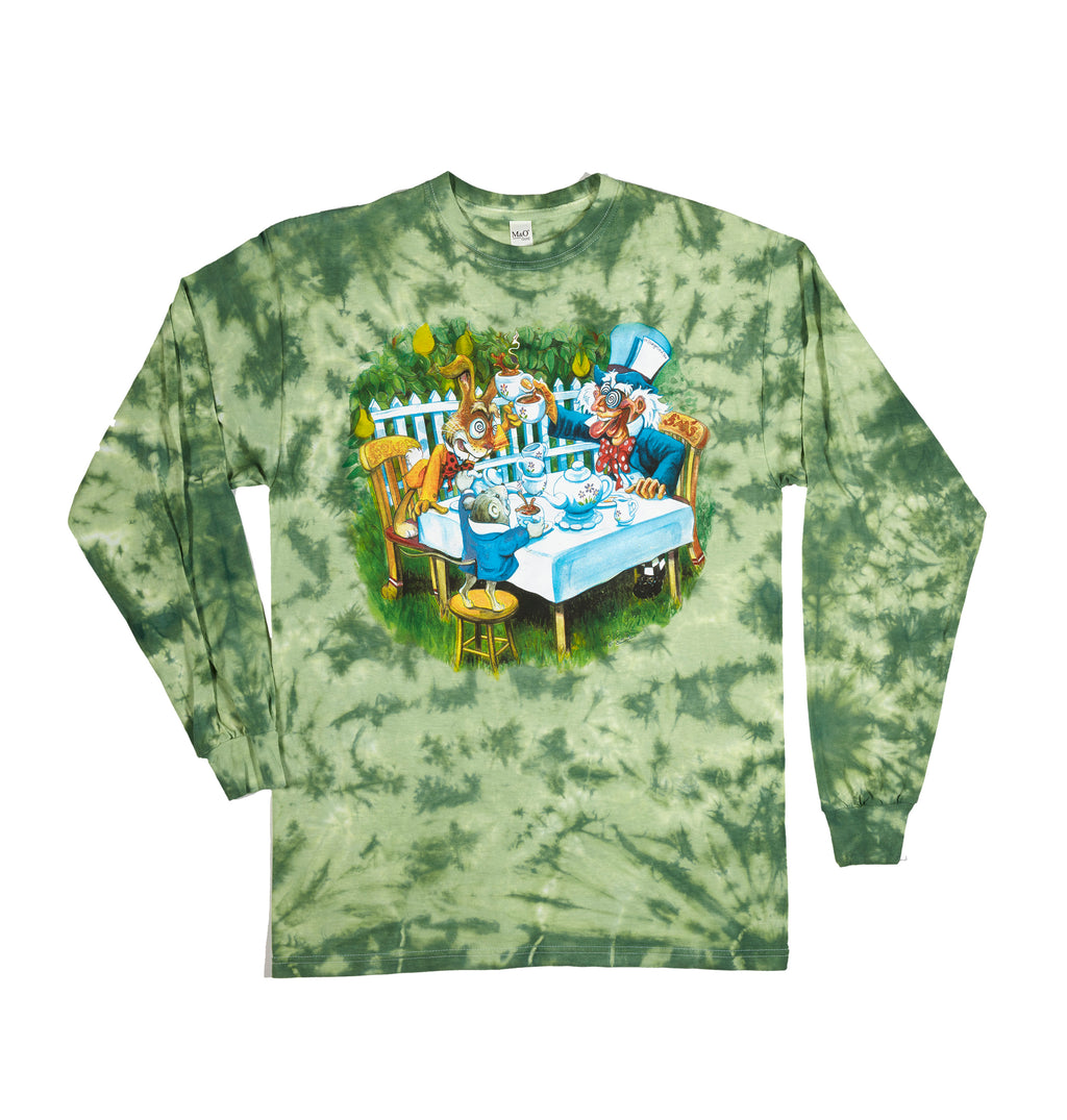 Alice in Wonderland Tea Party Long Sleeve Tie Dye Shirt