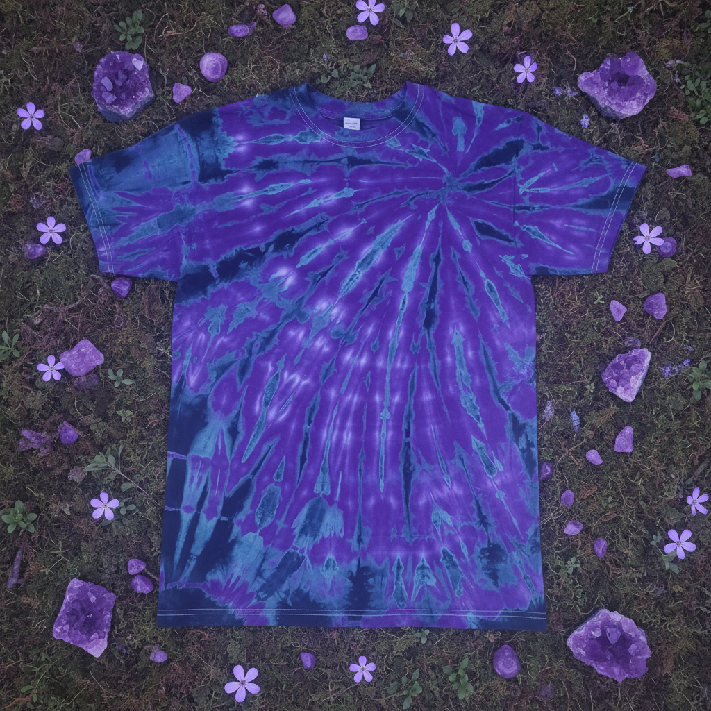 Amythest Moss Tie Dye Unisex Cotton T Shirt