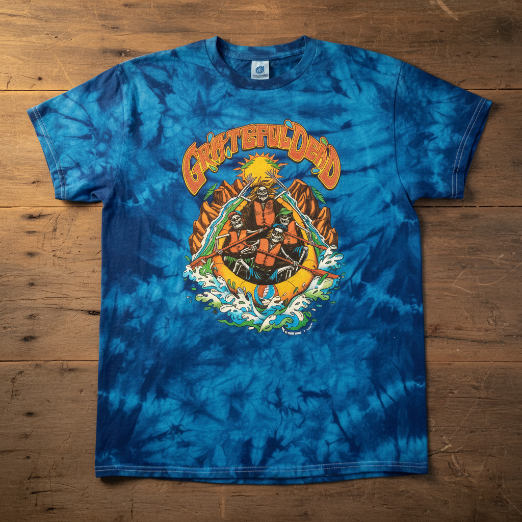 Grateful Dead Broke Down Palace Rafting Tie Dye T-Shirt - Close Up