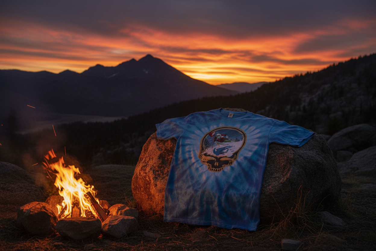 Grateful Dead Fire on the Mountain Tie Dye Shirt