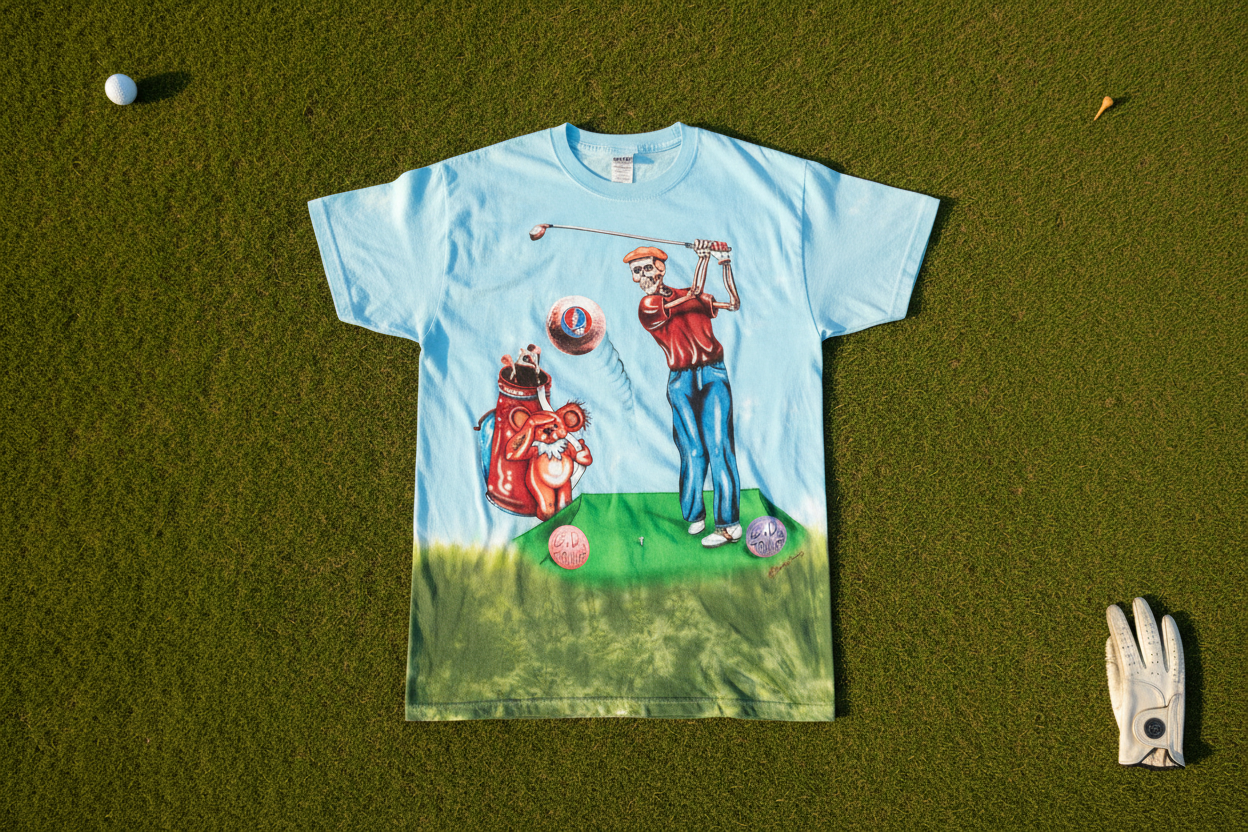 Grateful Dead Golfer Tie Dye T-Shirt - Overhead