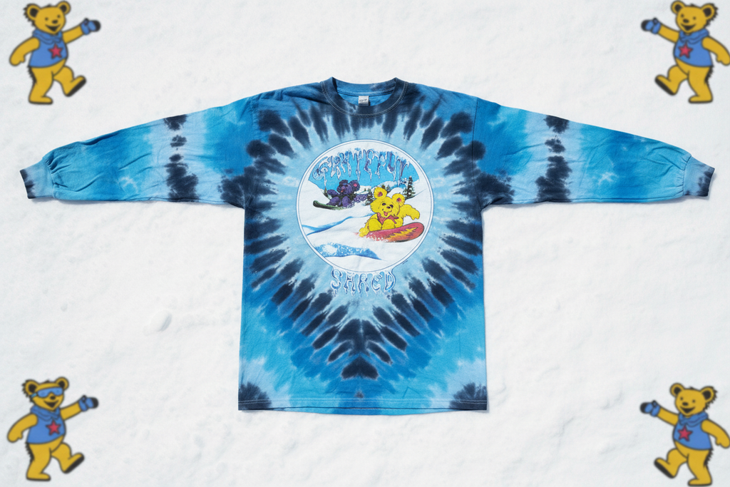 Grateful Dead Long Sleeve Shred Bears Tie Dye Shirt - Full Graphic
