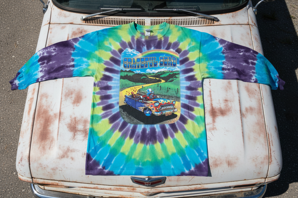 Grateful Dead Long Sleeve Truckin' to Buffalo Tie Dye Shirt - Graphic Focus