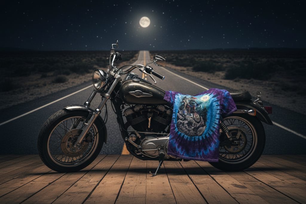 Grateful Dead Night Rider Biking Tie Dye T-Shirt