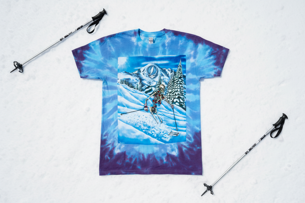 Grateful Dead Powderman Skiing Skeleton Tie Dye T-Shirt - Full View