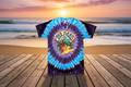 Grateful Dead Walking Coast to Coast Tie Dye T-Shirt - Zoomed