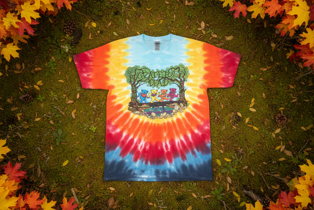 Grateful Dead Woodbears Tie Dye T-Shirt - Overhead