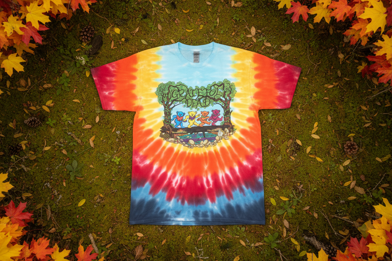 Grateful Dead Woodbears Tie Dye T-Shirt - Overhead