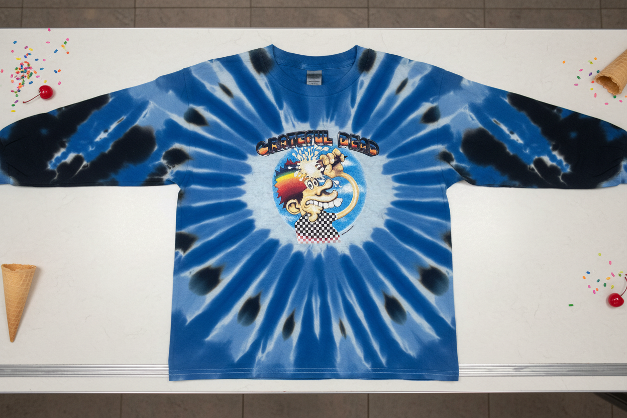 Grateful Dead Youth Ice Cream Kid Tie Dye Long Sleeve Shirt - Clear View