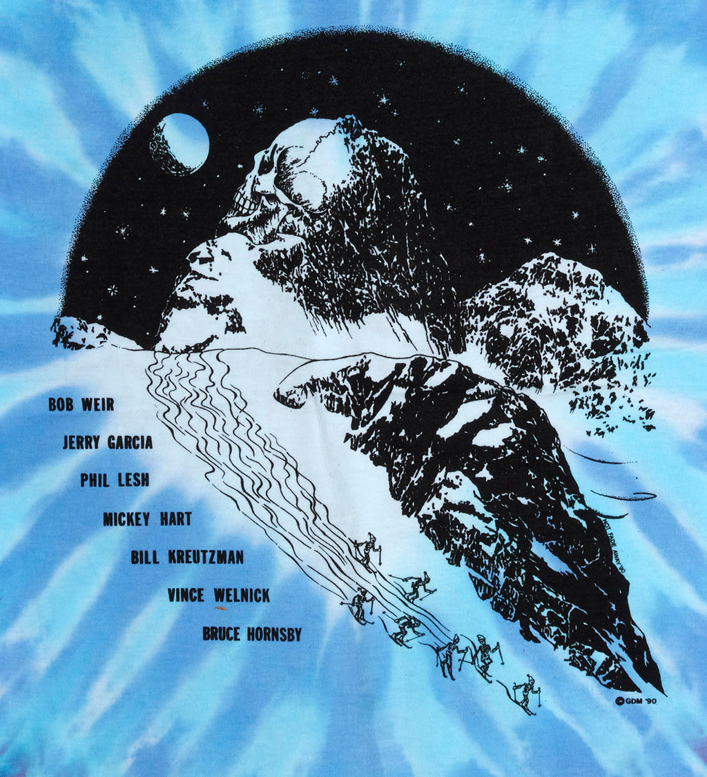 Grateful Dead Powderman Skiing Skeleton Long Sleeve Tie Dye