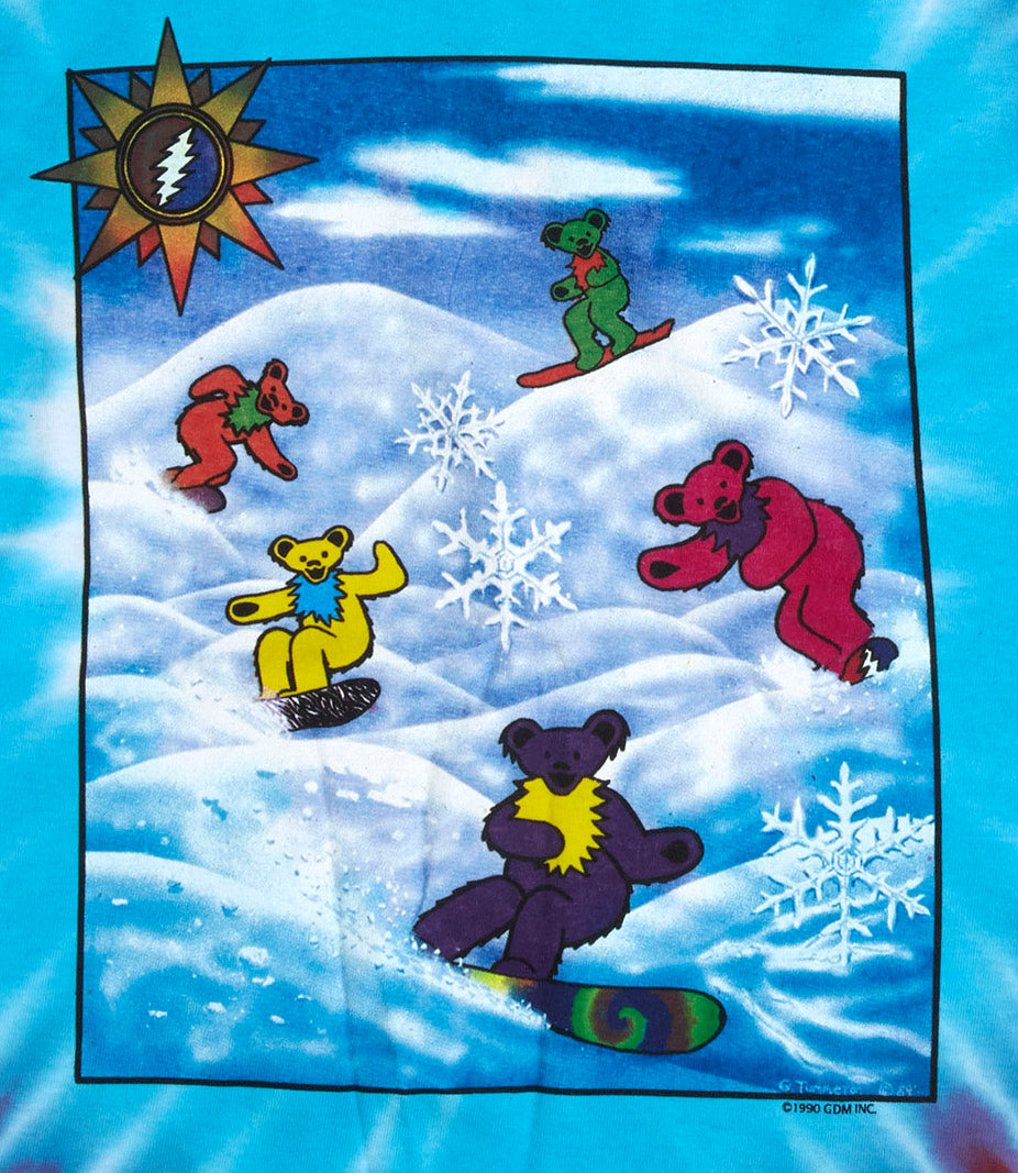 Grateful Dead Snowboard Bears Tie Dye Shirt